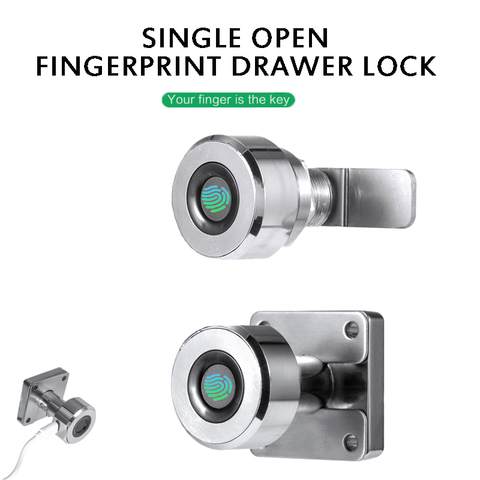 T21/T22 Cabinet Lock Digital Fingerprint Lock Drawer Lock 20 Fingerprints Rechargeable Keyless Built-in Metal  Smart Lock New ► Photo 1/6