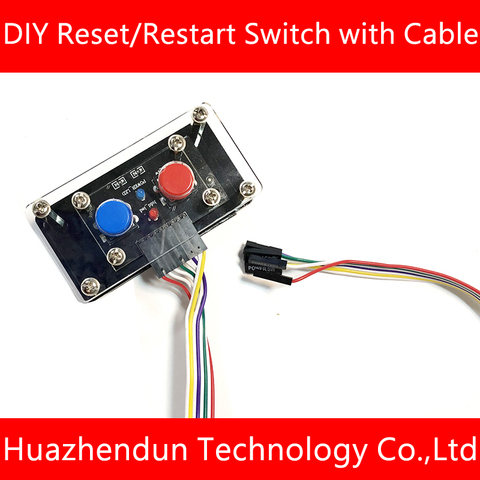 DIY Desktop Computer Power Switch Cable Button Power Reset Button Restart LED Power Adpter 50cm 100cm 200cm Cable ► Photo 1/6