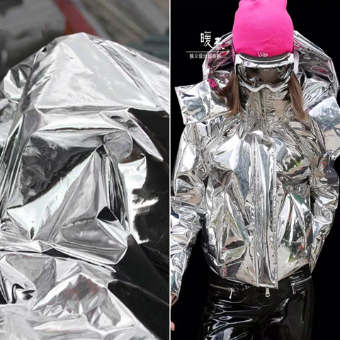 Ultrathin Down Fabric Shiny silver Metallic sense  DIY Down jacket Coat Pants Windbreaker Background Designer Fabric ► Photo 1/4