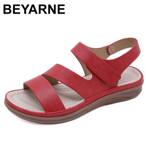 BEYARNE 2022 summer shoes women retro women beach sandals round head slope comfortable light sandals women casual shoes ► Photo 1/6