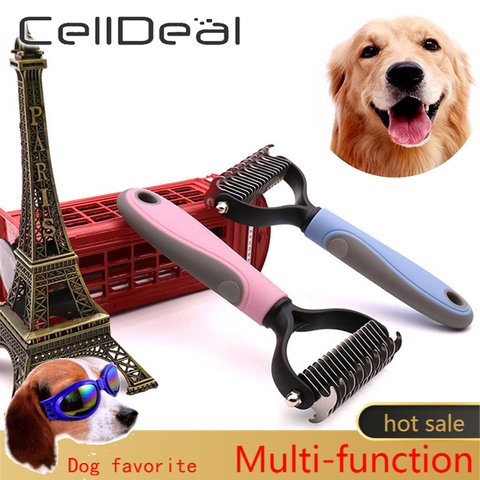 Hair Removal Comb for Dogs Cat Detangler Fur Trimming Dematting Deshedding Brush Grooming Tool For matted Long Hair Curly Pet ► Photo 1/6