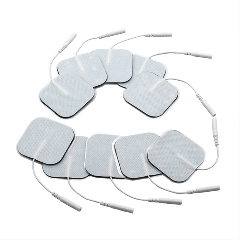 10Pcs/lot Non-woven Fabric Reusable Self Adhesive Tens Electrode Pads For Digital Physiotherapy Massager 5*5cm 2mm Plug ► Photo 1/6
