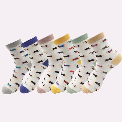 Animal Women Socks Colorful Cute Sausage Dog Cotton Cartoon Couple lady Girl Spring Summer Socks Zoo ► Photo 1/4