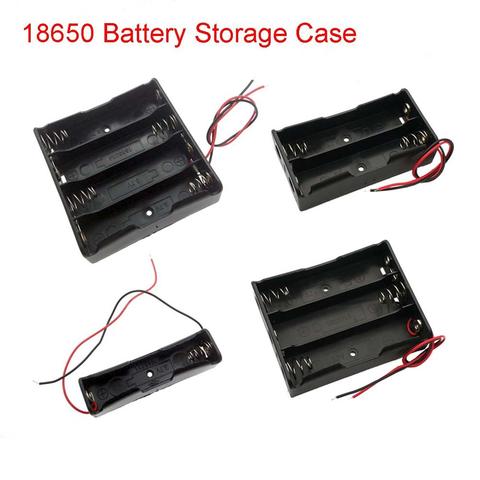 1/2/3/4*18650 Battery Storage Box Case DIY 1 2 3 4 Slot Way Batteries Clip Holder Container With Wire Lead Pin ► Photo 1/6