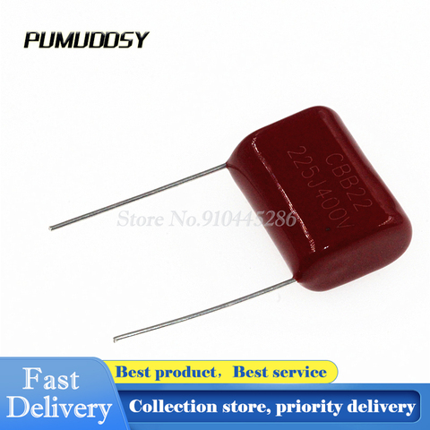 10PCS 400V225J 2.2UF Pitch 20mm CBB Polypropylene film capacitor 225J400V 225 400V 2200PF ► Photo 1/1