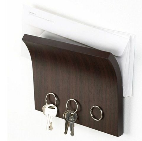 Wooden magnet key holder multifunctional storage rack wooden storage device wall-mounted key ring magnetic hook SP427 ► Photo 1/4