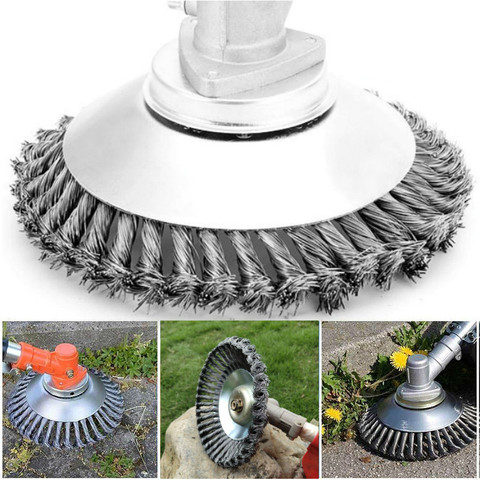 6/8 Inch Steel Weed Trimmer Head Garden Weed Steel Wire Brush Break-proof Rounded Edge Trimmer Head for Power Lawn Mower Grass ► Photo 1/6