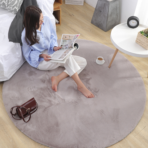 Plush Shaggy Round Carpet Rug for Living Room Soft Faux Fur Large Bedroom Carpets Kids Room Home Round Rug Floor Mats tapete ► Photo 1/6