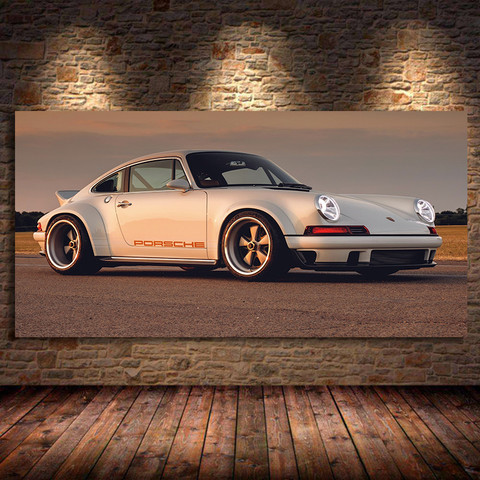 Modern Art Decorative Paintings Supercars 911 White Car side view Wall Picture Canvas Posters Prints Bedroom Home Decor Unframed ► Photo 1/6