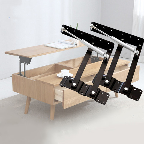 2Pcs Folding Spring Tea Table Lift Hinge Furniture Hydraulic Buffer Hardware Lifting Rack Shelf for Coffee Table Accessorie ► Photo 1/6