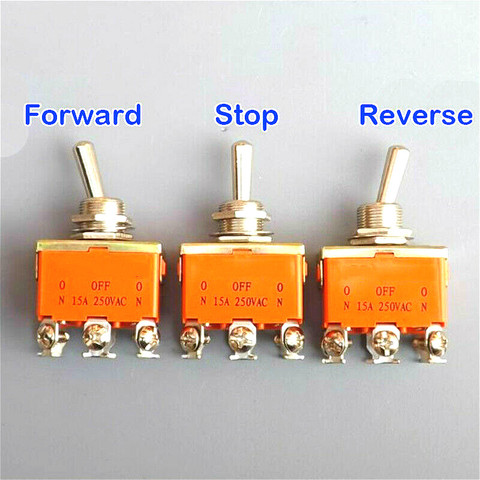 6Pin Toggle DPDT ON-OFF-ON Switch 15 Amp 250V  Power Rocker 3 Position Throw Polarity Forward Reverse CW CCW DC Motor Control ► Photo 1/5