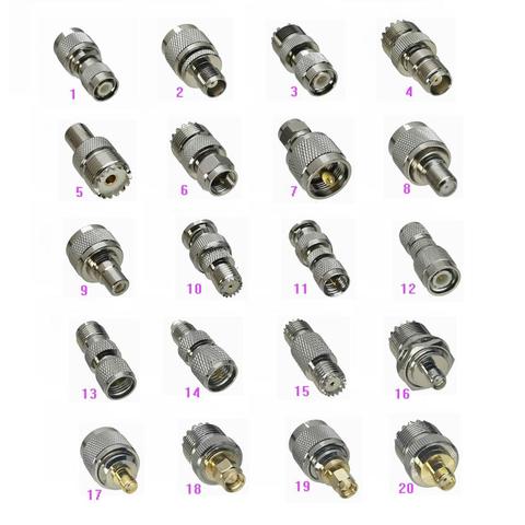 1pce Adapter UHF PL259 SO239 / Mini UHF to TNC / F TV / RCA TV / BNC / TNC /SMA/FME Male plug & Female jack RF Coaxial Connector ► Photo 1/1