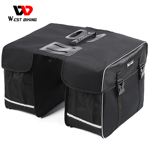 WEST BIKING Waterproof Bicycle Carrier Bag 30L Rear Rack Trunk Bike Luggage Carrier Tail Seat Pannier Two Double Bags Bike Bag ► Photo 1/6