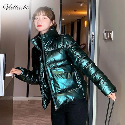 Vielleicht Women Winter Jacket Parkas 2022 New Fashion Youth Slim Stand Collar Casual Street Warm Autumn Winter Coat Female ► Photo 1/6