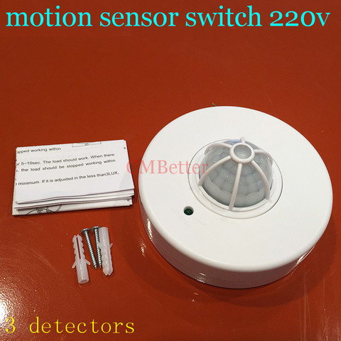 New 360 detectors 220V PIR Motion Sensor Switch,Passive Infrared Detector,High Sensitivety Infrared Sensor Light Switch YY ► Photo 1/1