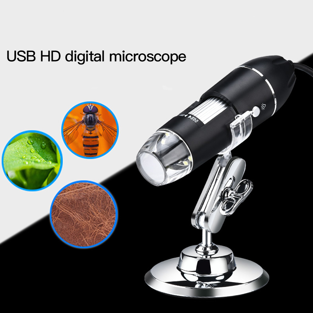 Digital Microscope Adjustable 1600X 2Mp 1080P 8 Led Type-C Micro USB Magnifier Electronic Stereo USB Endoscope for Phone Pc 1600X 