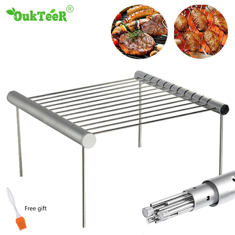 Mini Portable Stainless Steel BBQ Grill Folding BBQ Grill Mini Pocket BBQ Grill Barbecue Accessories For Home Park Use Kitchen T ► Photo 1/6