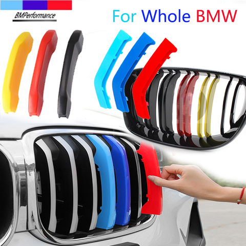 3pcs M Power Car Racing Front Grille Trim Strips For BMW E46 E90 E91 E92 E93 F30 E60 E61 F10 G30 G20 F07 F11 F18 Performance ► Photo 1/6