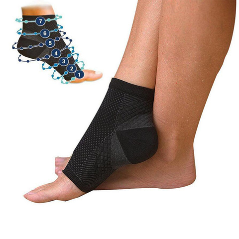 Anti fatigue Sports Ankle Support Yoga Pressure Socks Pain Relief Foot Sleeve Stretch Compression Breatheable Black Brace Socks ► Photo 1/6