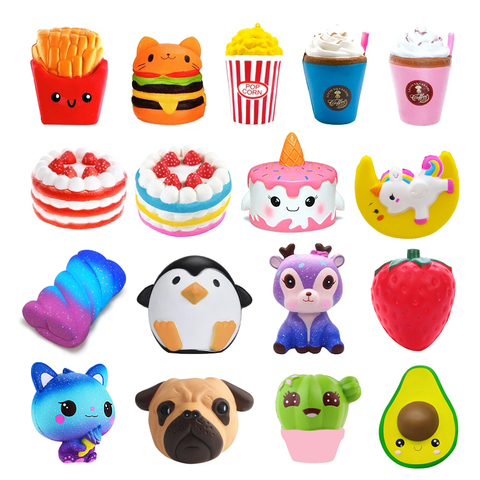 New Jumbo Kawaii Popcorn Fries Panda Squishy Cake Deer Milk Squeeze Toys Slow Rising Cream Scented Antistress Child Kid Baby Toy ► Photo 1/6