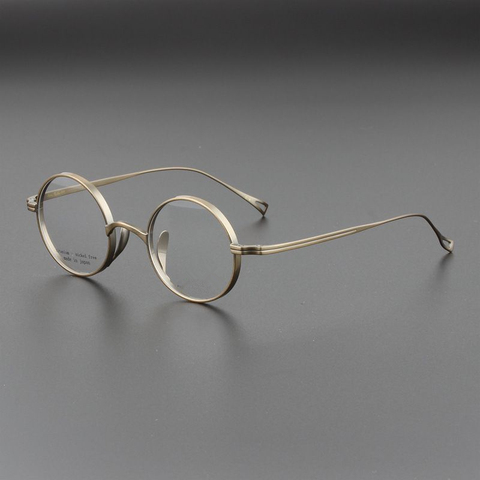 Retro Round Collection Edition Pure Titanium Men Glasses Frames Wide Border Optical Myopia Eyeglasses Lightweight Spectacles ► Photo 1/5
