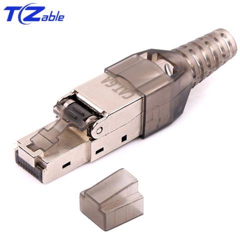 CAT6A RJ45 Adapter 10Gbps Shielded RJ45 Tool Free Crimp Cable Connector Ethernet Plug For CAT.6A CAT.7 Ethernet Network Cable ► Photo 1/6