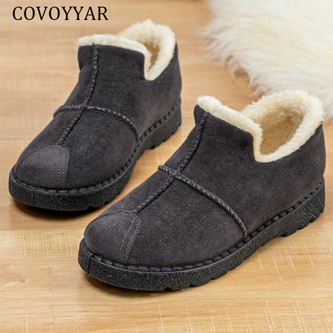 COVOYYAR 2022 Moccassins Winter Shoes Woman Warm Plush Women Flats Cotton Shoes Ladies Loafers Casual Shoes Slip On WFS2037 ► Photo 1/6