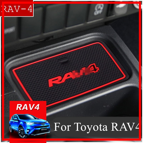 Anti-Slip Gate Slot Mat Rubber Coaster for Toyota RAV4 2016 2017 2022 Facelift XA40 RAV 4 Hybrid Accessories Car Sticker Styling ► Photo 1/5