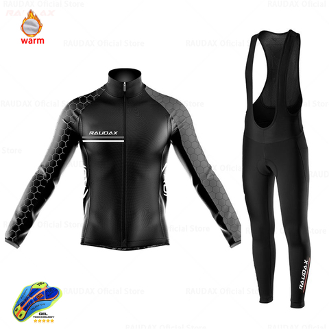 Pro Team Cycling Clothes Winter Fleece Clothing Long Sleeve Jersey Set Raudax UNinform Thermal Fleece Skinsuit Ropa De Hombre ► Photo 1/6