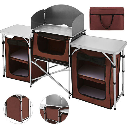 Easy Up Folding Kitchen Stand Storage Table Cabinet Portable Camping Travel ► Photo 1/6