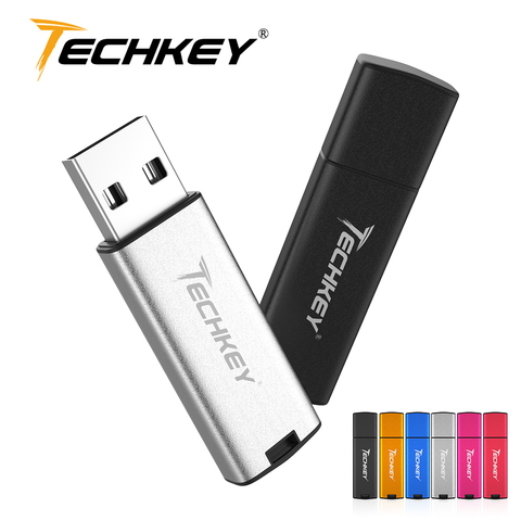 New Pendrive Techkey flash drive 64gb 32gb 4gb colorful cle usb storage128GB high-quality memory stick флешка 256GB disk device ► Photo 1/6