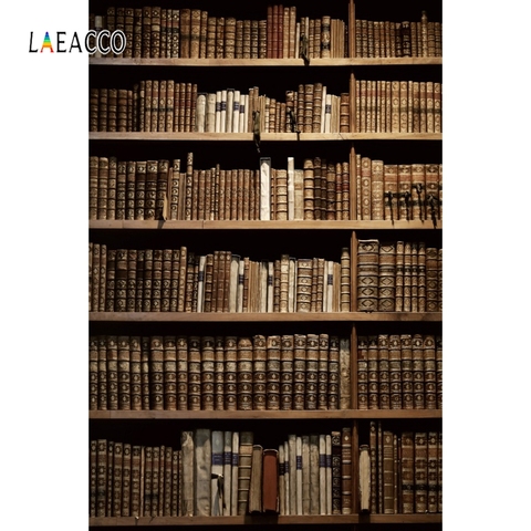 Laeacco Library Photophone Bookselves Document Book Student Photo Backdrop Photography Background For Photo Studio Photocall ► Photo 1/3