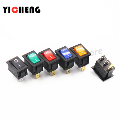 5Pcs  boat switch KCD1-103 3feet 2 files with lights Rocker power switch  15 * 21MM 3pin With light ► Photo 1/6