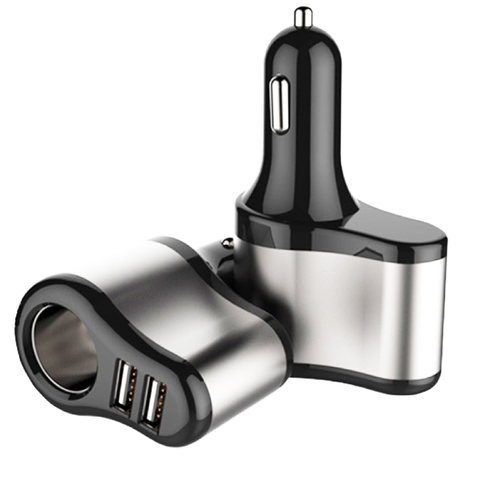 Dual USB Electronic Cigarette Lighter Car Lighter Charger Socket Splitter Adapter 3.1A Charger for iPhone Phone 12V-24V ► Photo 1/6