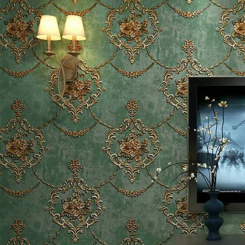 3D Pastoral Flower Non-woven Wallpaper Green European Style Bedroom Living Room Sofa TV Background Wallpaper Papel De Parede A&B ► Photo 1/6