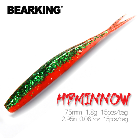 BEARKING 75mm 1.8g 15pcs per lot  new Fishing Lures soft lure  Artificial Bait Predator Tackle jerkbaits for pike and bass ► Photo 1/6