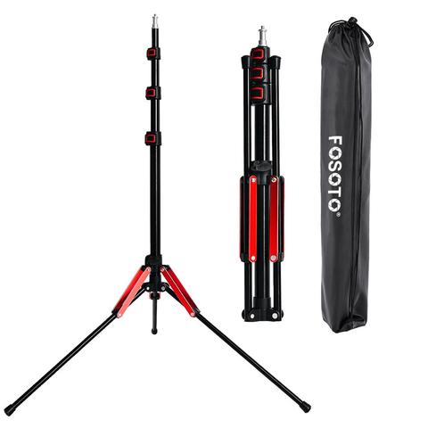 Fosoto FT-195 Red 1/4 Screw Folding Tripod Light Stand For Photo Studio Photography Softbox Video Flash Umbrellas Youtube ► Photo 1/6