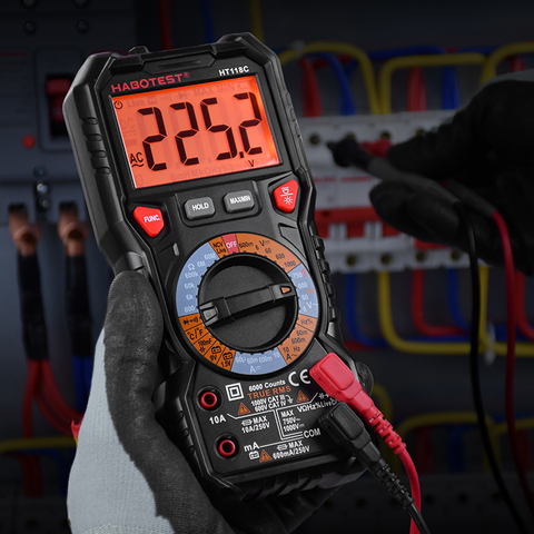 True RMS Multimeter Automotive Multimeter Digital Multimeter Tester HABOTEST HT118 Auto Range Battery Tester Voltage Meter ► Photo 1/6