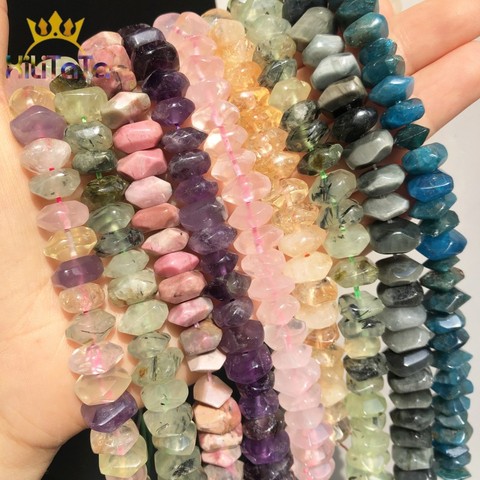 6*11mm Irregular Amethysts Quartz Apatite Rhodonite Beads Natural Loose Stone Beads For Jewelry DIY Making Bracelet Accessories ► Photo 1/6