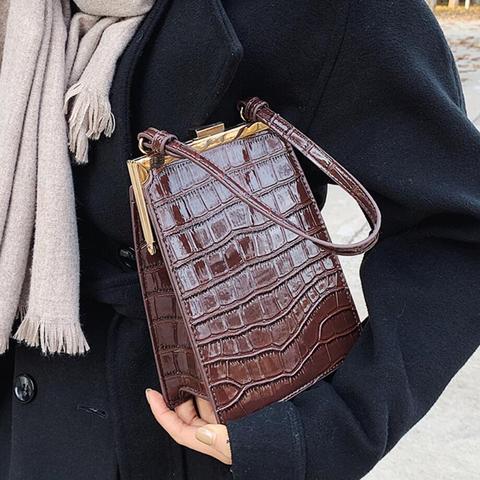 Crocodile Pattern Clip Women Shoulder Bag Fashion Alligator Crossbody Bags for Women 2022 Designer Small Pu Leather Women's Bag ► Photo 1/6