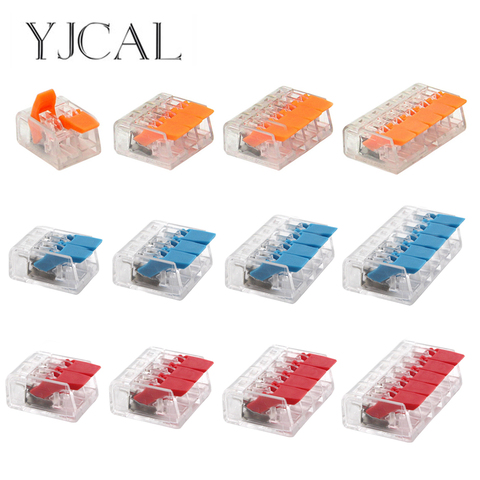 25/50/100PCS YJCAL Mini Electrical Wiring Connectors Cage Spring Universal Fast Terminal Household Push-in Terminal Block ► Photo 1/6