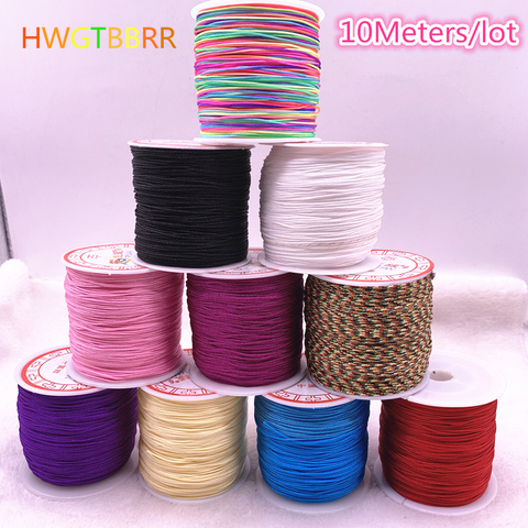 10Meters/lot 0.8/1.0mm Nylon Cord Thread Chinese Knot Macrame Cord Bracelet Braided String DIY Tassels Beading String Thread ► Photo 1/6