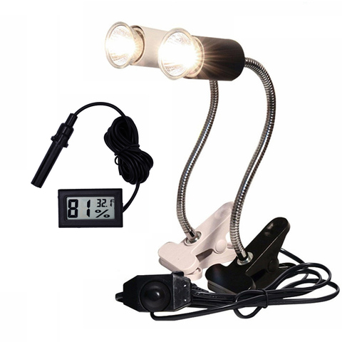 Reptile Lamp Set UVA+UVB 3.0 Lamp Clip-on Bulb Lamp Holder Thermometer Hygrometer Turtle Tortoises Basking Lamp Heat light Kit ► Photo 1/6