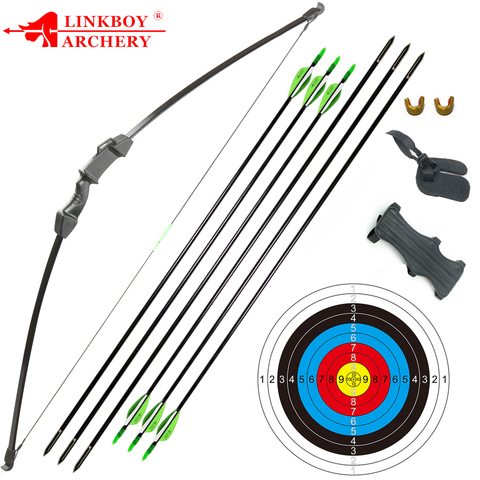 Archery Recurve Takedown Bow and Arrow Set 15-20lbs for Youth Adult Practice Wooden Straight Bow Longbow Kit Kids Toy ► Photo 1/6