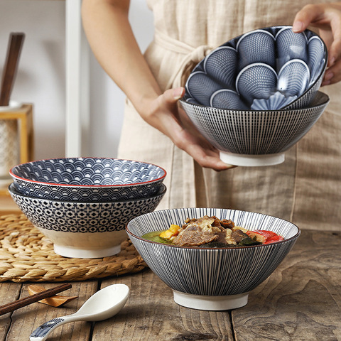 7 Inch Nordic Style Modern Simple Ceramic Tableware Household Restaurant Individual Bucket Rice Porridge Bowl Soup Noodle Bowl ► Photo 1/5