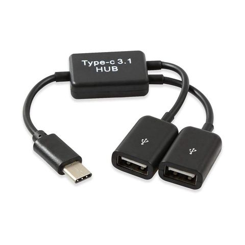Type C OTG USB 3.1 Male to Dual 2.0 Female OTG Charge 2 Port HUB Cable Y Splitter ► Photo 1/6