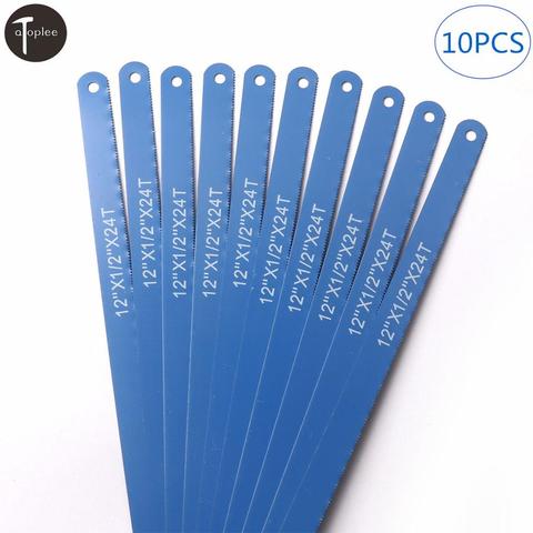 10Pcs Carbon Steel 12 Inch 24T 300mm Hacksaw Blades Dark Blue Metalworking Saw Blades for Cutting Metal DIY Hand Tools ► Photo 1/6