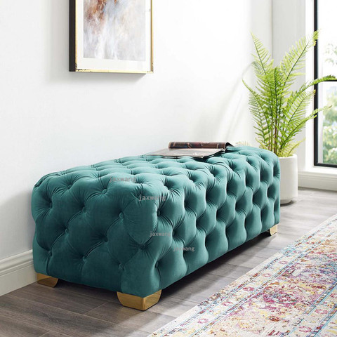 Nordic Light Luxury Living Room Sofas Leisure Lazy Sofa Bed Home Bedroom Furniture Modern Door Shoe Stool Velvet Sofa ► Photo 1/6