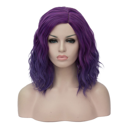 MSIWIGS Woman Purple 22 colors Cosplay Wig Short Wavy Synthetic Heat Resistant Hair Pink Blonde Ombre Cos Wig ► Photo 1/6