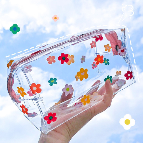 Multifunction Cosmetic Bags Cute Waterproof Transparent Storage Pouch PVC Zipper Travel Makeup Organizer Clear Case Toiletry Bag ► Photo 1/6